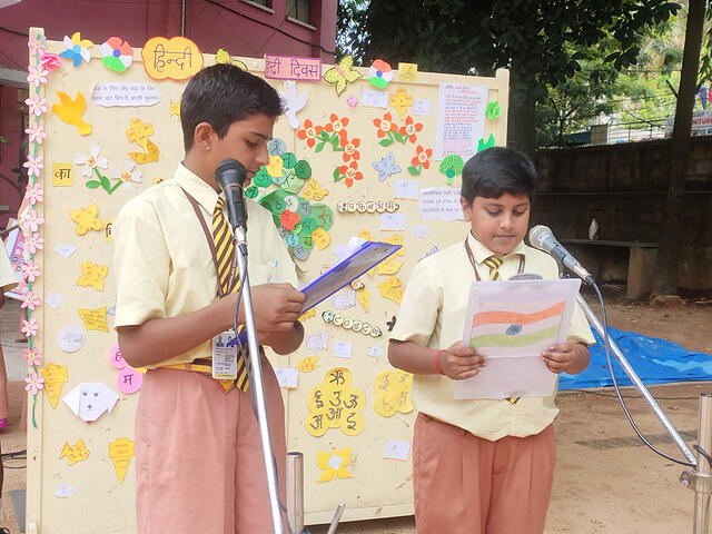 1. Anchors - Sathvik Acharya and Virat Gowda of Class 7