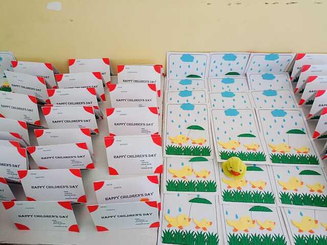 Cards prepared by teachers 