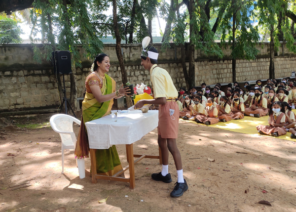 3. Welcoming Principal Mrs.Myna Reddy N.S