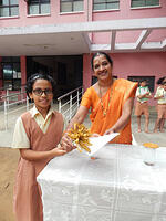 2. Welcoming our Principal Mrs. Myna Reddy N.S