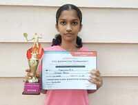 namitha n u runner up under 15 badminton championship , bangalore